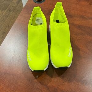 DKNY Neon Slip-On Knit Sneakers